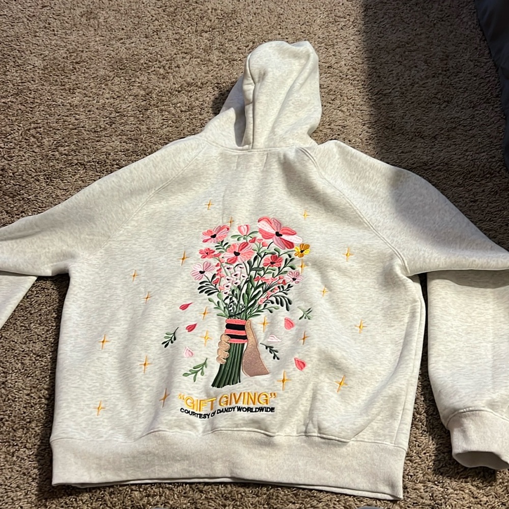 Dandy world gift giving embroidered sweatshirt